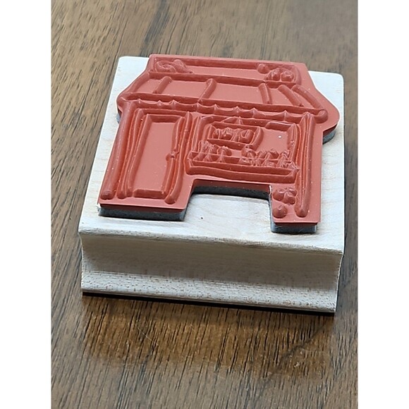 Three 2007 Club Scrap Wood Rubber Stamps- Once Upon A Time, Shop, And Ledger/log - Picture 11 of 16